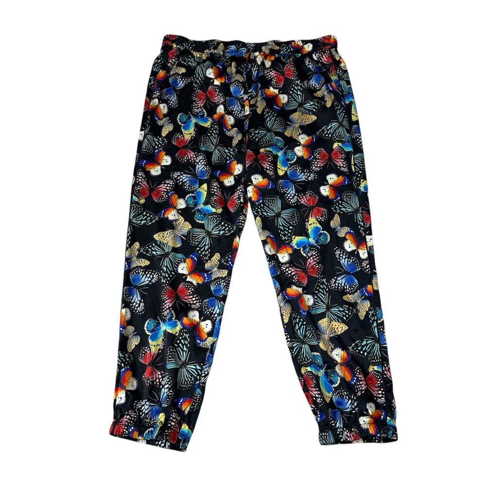 Johnny Was Panya Butterfly Print Jogger Pants Size L